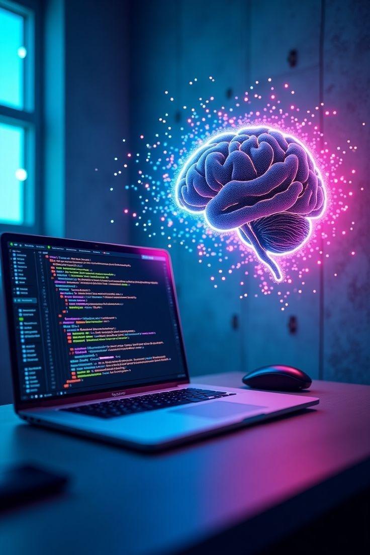 Mobile app project planning workspace with devices and development tools